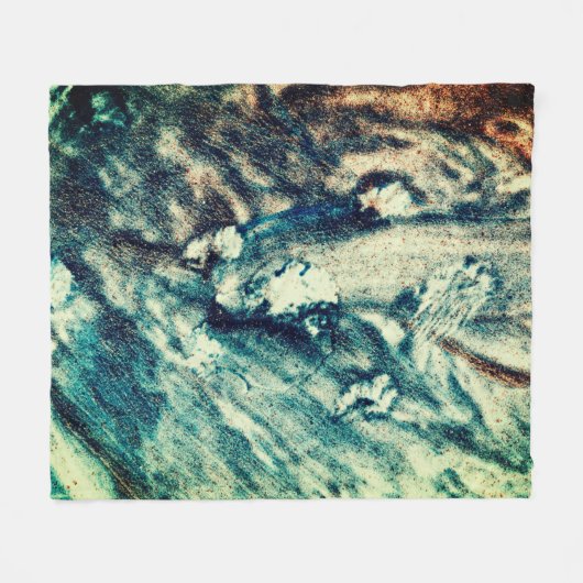 Couverture Polaire Vagues d'océan bleu et blanc (Devant (Horizontal))