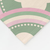 Couverture Polaire Vagues et fleurs rétro rose et vert (Coin)