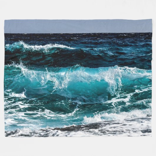 COUVERTURE POLAIRE VAGUES OCÉANES (Devant (Horizontal))