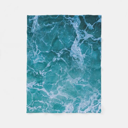 Couverture Polaire Vagues profondes de l'océan bleu (Devant)