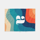 Couverture Polaire Vagues rétro géométriques du milieu du siècle Rain (Devant (Horizontal))