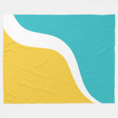 Couverture Polaire Vagues simples 3 - Turquoise et Jaune (Devant (Horizontal))