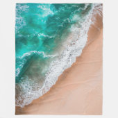 Couverture Polaire Vagues sur la plage de sable (Devant)