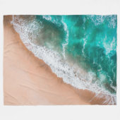 Couverture Polaire Vagues sur la plage de sable (Devant (Horizontal))
