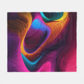 Couverture Polaire Vagues vibrantes de couleur (Devant (Horizontal))