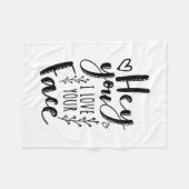 Couverture Polaire Valentine Art Hey Vous J'Aime Votre Visage (Devant (Horizontal))