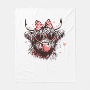 Couverture Polaire Valentine Coquette Bow Heifer Highland Vache