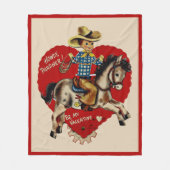 Couverture Polaire Valentine Rétro « Howdy, Pardner ! » (Devant)