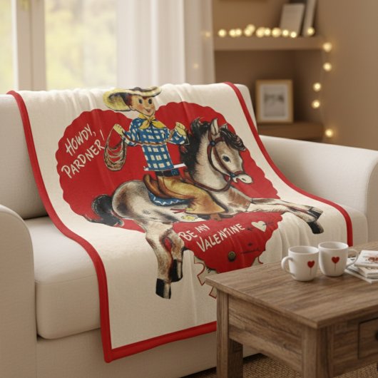 Couverture Polaire Valentine Rétro « Howdy, Pardner ! »