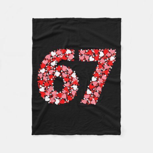 Couverture Polaire Valentine’s Day 67 Meme With Hearts Funny Six Seve (Devant)