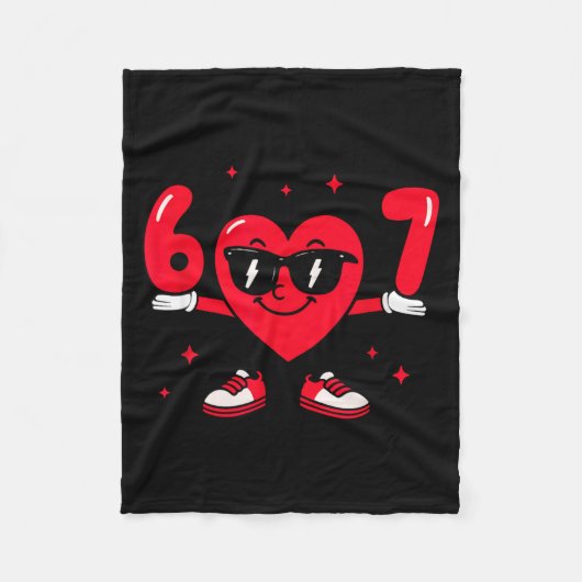 Couverture Polaire Valentine’s Day Funny 67 Meme Six Seven 6 7 Valent (Devant)