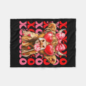 Couverture Polaire Valentine Xoxo Highland Cow Cute Coquette Bow West (Devant (Horizontal))