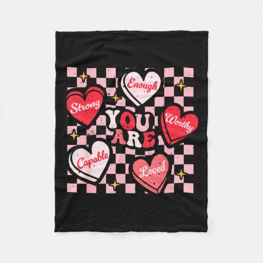 Couverture Polaire Valentine You Are Loved Worthy Enough Candy Heart  (Devant)