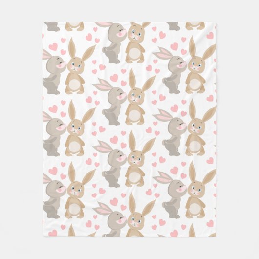 Couverture Polaire Valentines Bunnies (Devant)