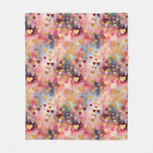 Couverture Polaire Valentine's Day Abstract Gold Color Hearts (Devant)