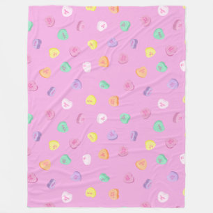 Couverture Polaire Valentines Day Candy Hearts Motif