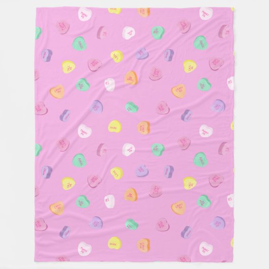 Couverture Polaire Valentines Day Candy Hearts Motif (Devant)