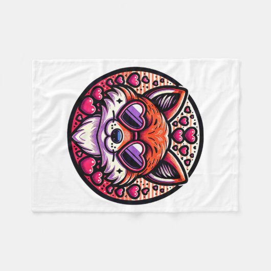 Couverture Polaire Valentines Day Fox And Matching Couples Foxes  (Devant (Horizontal))