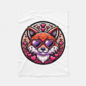 Couverture Polaire Valentines Day Fox And Matching Couples Foxes  (Devant)