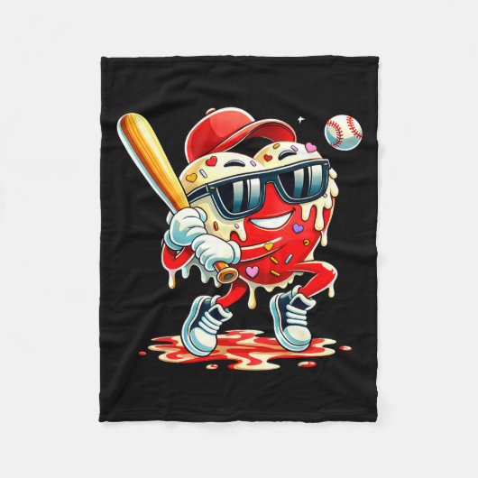 Couverture Polaire Valentines Day Heart Baseball Drip Ice Cream Boys (Devant)