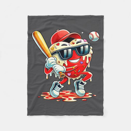 Couverture Polaire Valentines Day Heart Baseball Drip Ice Cream Boys  (Devant)