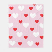 Couverture Polaire Valentine's Day Heart Pattern Pink Red White (Devant)