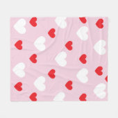 Couverture Polaire Valentine's Day Heart Pattern Pink Red White (Devant (Horizontal))