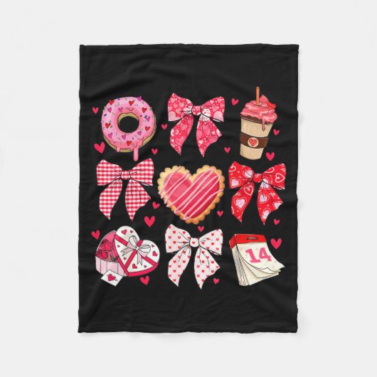 Couverture Polaire Valentines Day Hearts Leopard Coquette Bow Women G (Devant)