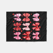 Couverture Polaire Valentines Day Hearts Leopard Coquette Bow Women G (Devant (Horizontal))