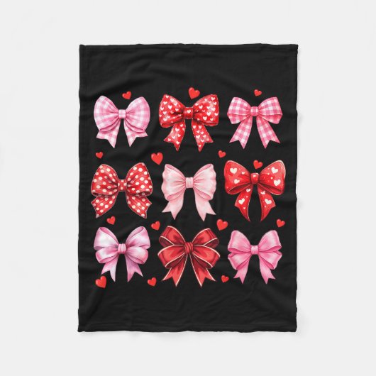 Couverture Polaire Valentines Day Hearts Leopard Coquette Bow Women G (Devant)