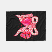 Couverture Polaire Valentines Day Love Funny Coquette Bow Checkered N (Devant (Horizontal))