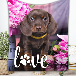 Couverture Polaire Valentines Day LOVE Personalized Pet Photo Chien