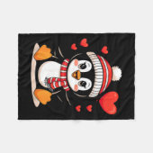 Couverture Polaire Valentine's Day Penguin Heart Balloon Cute  (Devant (Horizontal))