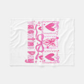 Couverture Polaire Valentines Day Preppy Hearts Coquette Bow Women Gi (Devant (Horizontal))