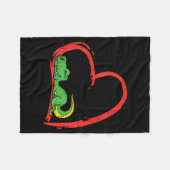 Couverture Polaire Valentines Day Shirt Funny Heart Trex Sleeng Dinos (Devant (Horizontal))