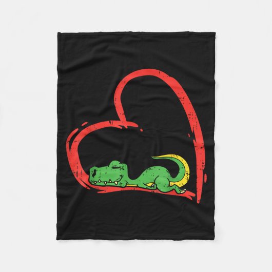 Couverture Polaire Valentines Day Shirt Funny Heart Trex Sleeng Dinos (Devant)