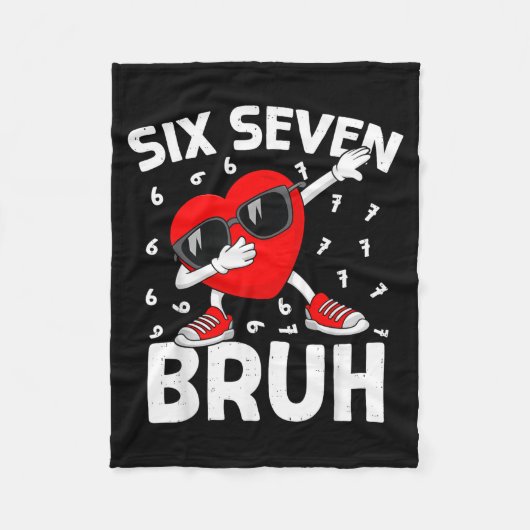 Couverture Polaire Valentines Day Six Seven Bruh 6 7 Meme Dab Heart B (Devant)