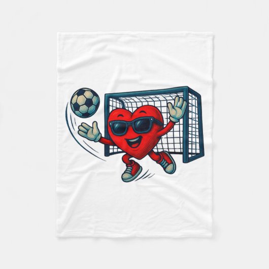 Couverture Polaire Valentines Day Soccer Goalkeeper Funny Heart Boys  (Devant)
