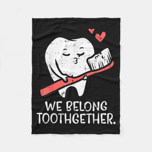 Couverture Polaire Valentines Day Tooth Brush We Belong Together Dent (Devant)