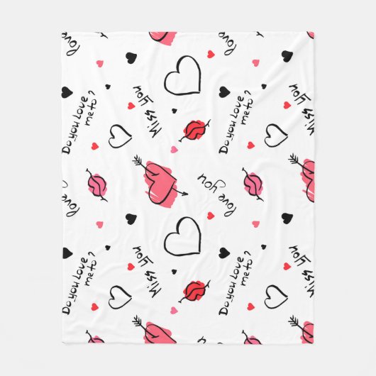 Couverture Polaire Valentine's Hearts Arrow sans couture (Devant)