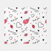 Couverture Polaire Valentine's Hearts Arrow sans couture (Devant (Horizontal))