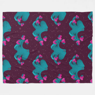 Couverture Polaire Valentine's Octopus and Hearts
