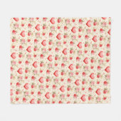 Couverture Polaire Valentine's Pink and Red Roses and Hearts  (Devant (Horizontal))