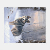 Couverture Polaire Vallhund suédois Laisser neiger Noël (Devant (Horizontal))