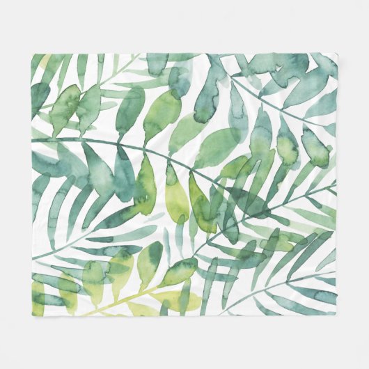Couverture Polaire Valse Frond - Feuilles Frond Palm (Devant (Horizontal))