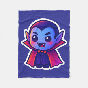 Couverture Polaire Vampire caricature mignonne avec Cap rouge et peau