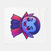 Couverture Polaire Vampire caricature mignonne avec Cap rouge et peau (Devant (Horizontal))