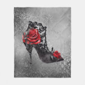 Couverture Polaire Vampy Vogue Grunge | Stiletto Lace Bootie Roses (Devant)