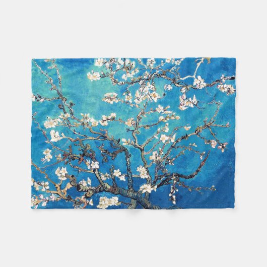 Couverture Polaire Van Gogh Almond Blossoms bleu turquoise (Devant (Horizontal))