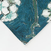 Couverture Polaire Van Gogh Almond Blossoms Dark Turquoise (Coin)